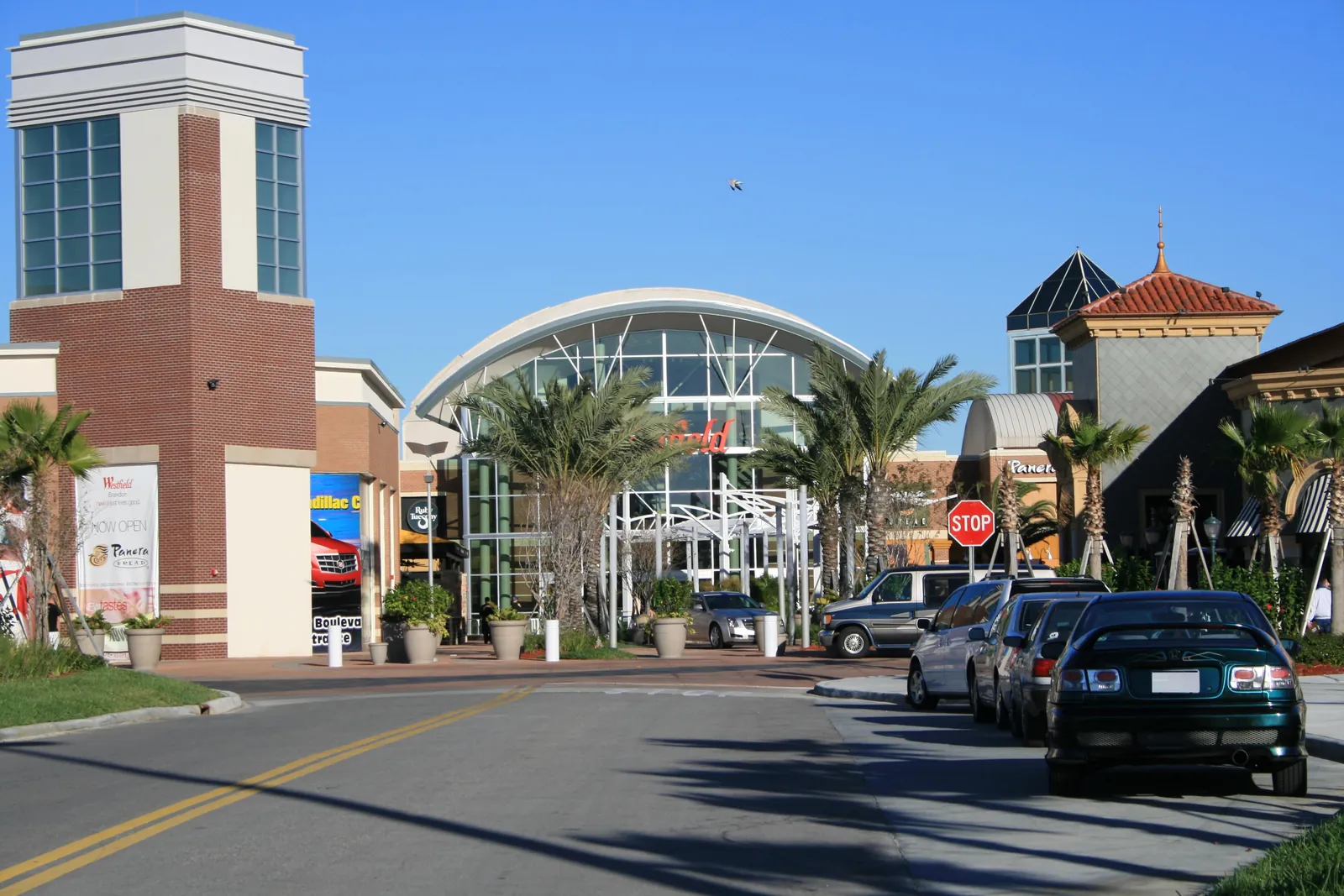 Shopping center entrance in a Florida suburb